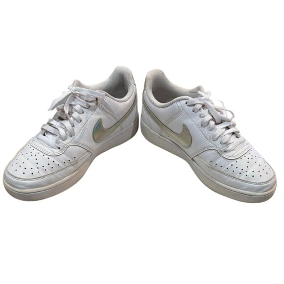 Nike Court Vision Low White Iridescent Sneakers Women’s 9.5 - Picture 2 of 5